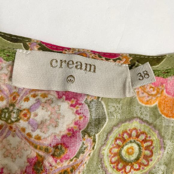 Floral Maxi Wrap Dress Womens 38 Green Pink Boho Cottage Feminine Puff Sleeve - Picture 5 of 15